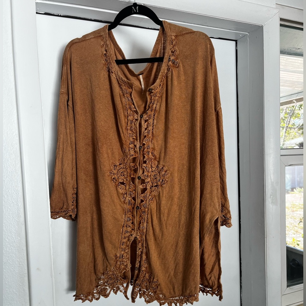 Free People Oversized 100% Cotton Shirt